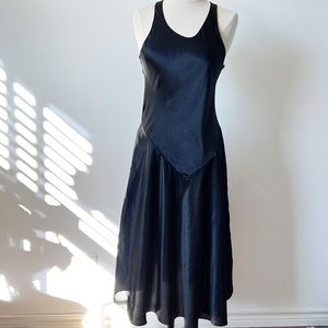 Satin Black Slip On Dress